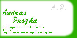 andras paszka business card